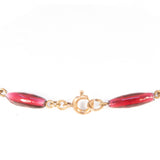 Garnet Colored Glass Necklace Czechoslovakia antique - Rhinestone Rosie