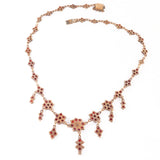 Garnet Graduated Cluster Necklace vintage - Rhinestone Rosie