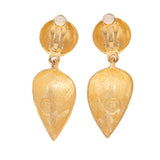 Givenchy Brushed Gold Tone Dangle Earrings - Rhinestone Rosie