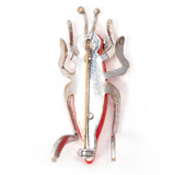 Bakelite Grasshopper Brooch vintage - Rhinestone Rosie