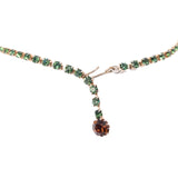 Green Brown Pearl Aurora Borealis Necklace vintage - Rhinestone Rosie