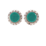 Mexican Green Sterling Earrings vintage - Rhinestone Rosie