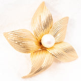 Grosse Germany Pearl Flower Brooch 1964 vintage  - Rhinestone Rosie