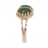 Jade Three Stone Ring 14kt ROMANY by Stern and Stern vintage - Rhinestone Rosie