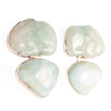 Carved Rabbit Earrings Aquamarine by Rebecca Collins - Rhinestone Rosie