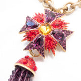 Maltese Cross Tassel Necklace by Jay Feinberg vintage - Rhinestone Rosie
