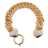 Joan Rivers Double Heart Chain Link Bracelet vintage - Rhinestone Rosie