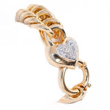 Joan Rivers Double Heart Chain Link Bracelet vintage - Rhinestone Rosie