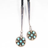 Turquoise Bolo Tie by JoBeth Mayes Sterling Silver vintage - Rhinestone Rosie