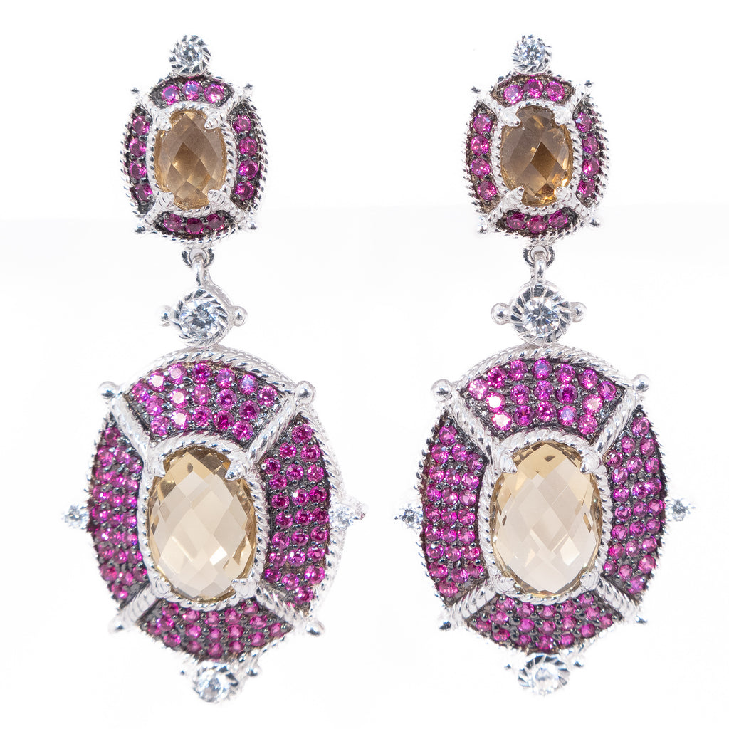 Judith Ripka CZ Earrings vintage - Rhinestone Rosie