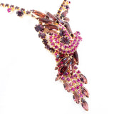 Juliana Pink Purple Rhinestone Necklace vintage - Rhinestone Rosie