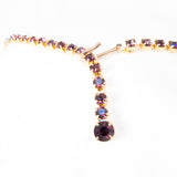 Juliana Pink Purple Rhinestone Necklace vintage - Rhinestone Rosie