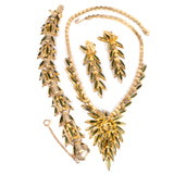 Juliana Green Necklace, Brooch, and Earrings Set vintage - Rhinestone Rosie