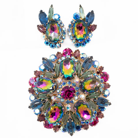 Juliana Watermelon Brooch and Earring Set