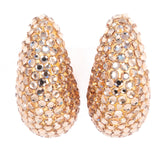 Richard Kerr Light Brown Rhinestone Earrings vintage - Rhinestone Rosie