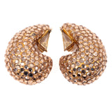 Richard Kerr Light Brown Rhinestone Earrings vintage - Rhinestone Rosie