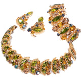 Kramer NY Green Brown Filigree Set vintage - Rhinestone Rosie