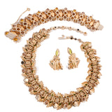 Kramer NY Green Brown Filigree Set vintage - Rhinestone Rosie