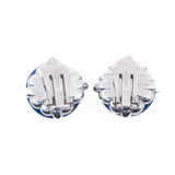 Blue Glass Earrings vintage - Rhinestone Rosie