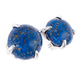 Blue Glass Earrings vintage - Rhinestone Rosie