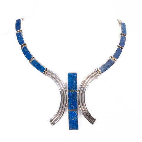 Lapis Lazuli and 970 Silver Necklace Chile