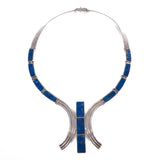 Lapis Lazuli and 970 Silver Necklace Chile vintage - Rhinestone Rosie
