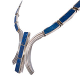 Lapis Lazuli and 970 Silver Necklace Chile vintage - Rhinestone Rosie