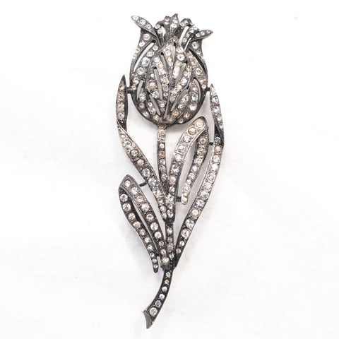 Rhinestone Flower Brooch