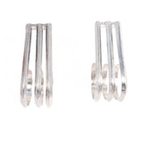 Sterling Silver Triple Row Open Hoop Earrings Mexico vintage - Rhinestone Rosie