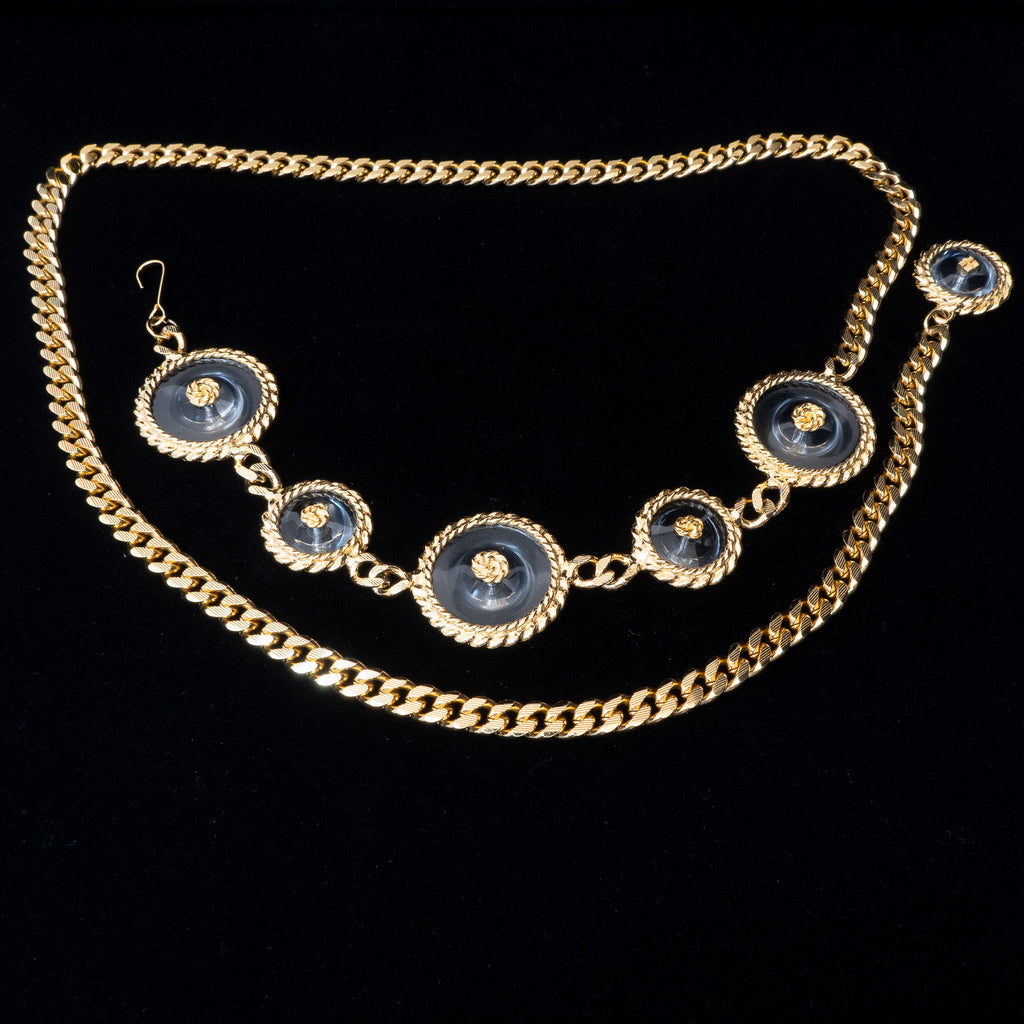 Lucite and Chain Belt vintage - Rhinestone Rosie