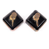 Lucite Reverse Carved Fish Earrings vintage - Rhinestone Rosie