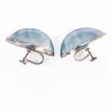 Osmena Shell Cabochon Ring and Earrings Set vintage - Rhinestone Rosie