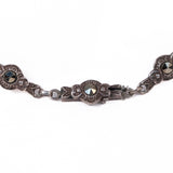 Marcasite Onyx Coral Necklace and Earring Set Art Deco vintage - Rhinestone Rosie