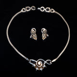Mazer Bros Purple Rhinestone Necklace and Earrings Set vintage - Rhinestone Rosie