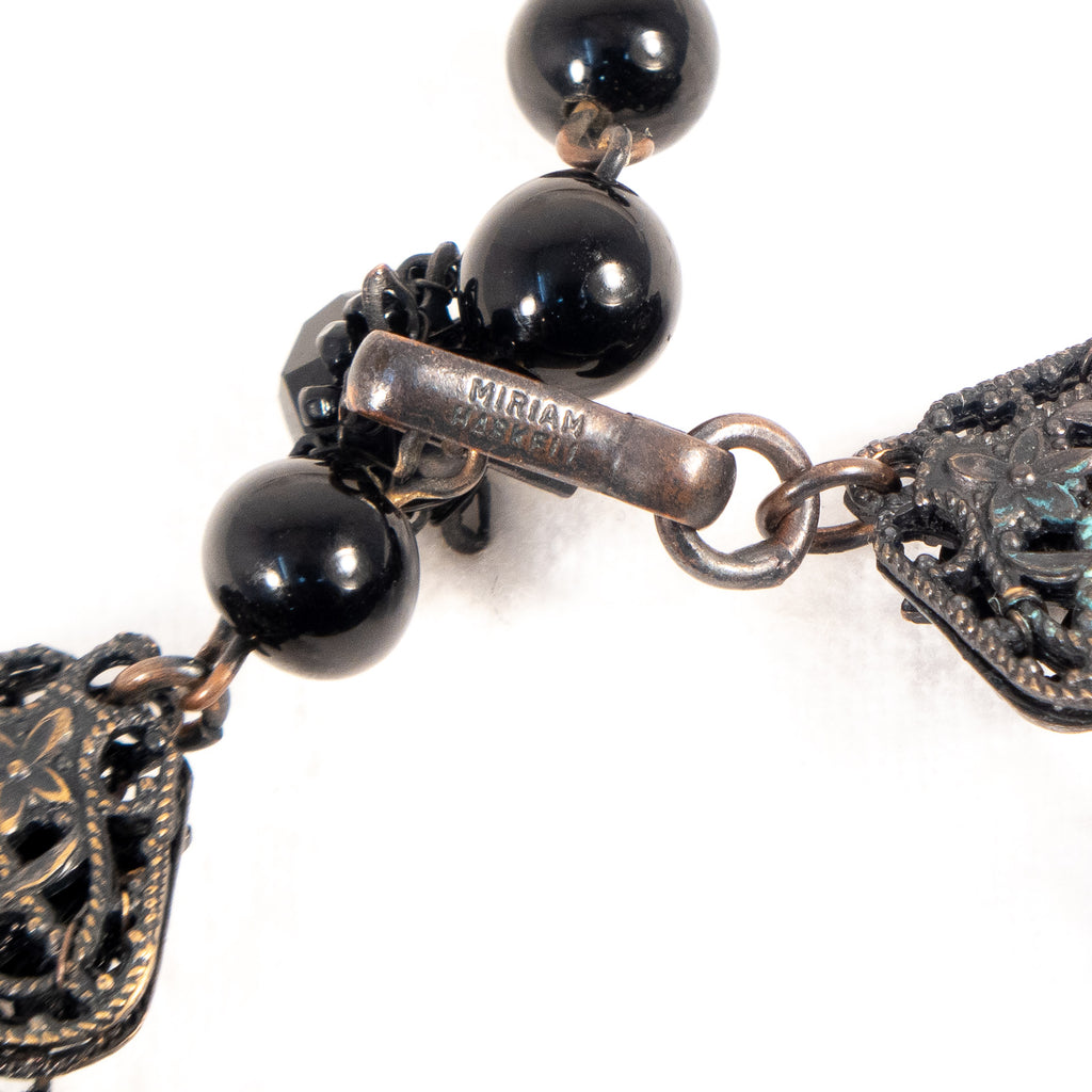 Miriam Haskell Black Drop Choker Necklace – Rhinestone Rosie