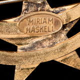 Miriam Haskell Crescent Moon and Star Rhinestone Brooch vintage - Rhinestone Rosie