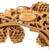 Miriam Haskell Topaz Flower Set Necklace Brooch Earrings vintage - Rhinestone Rosie