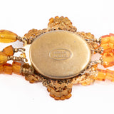 Miriam Haskell Topaz Flower Set Necklace Brooch Earrings vintage - Rhinestone Rosie