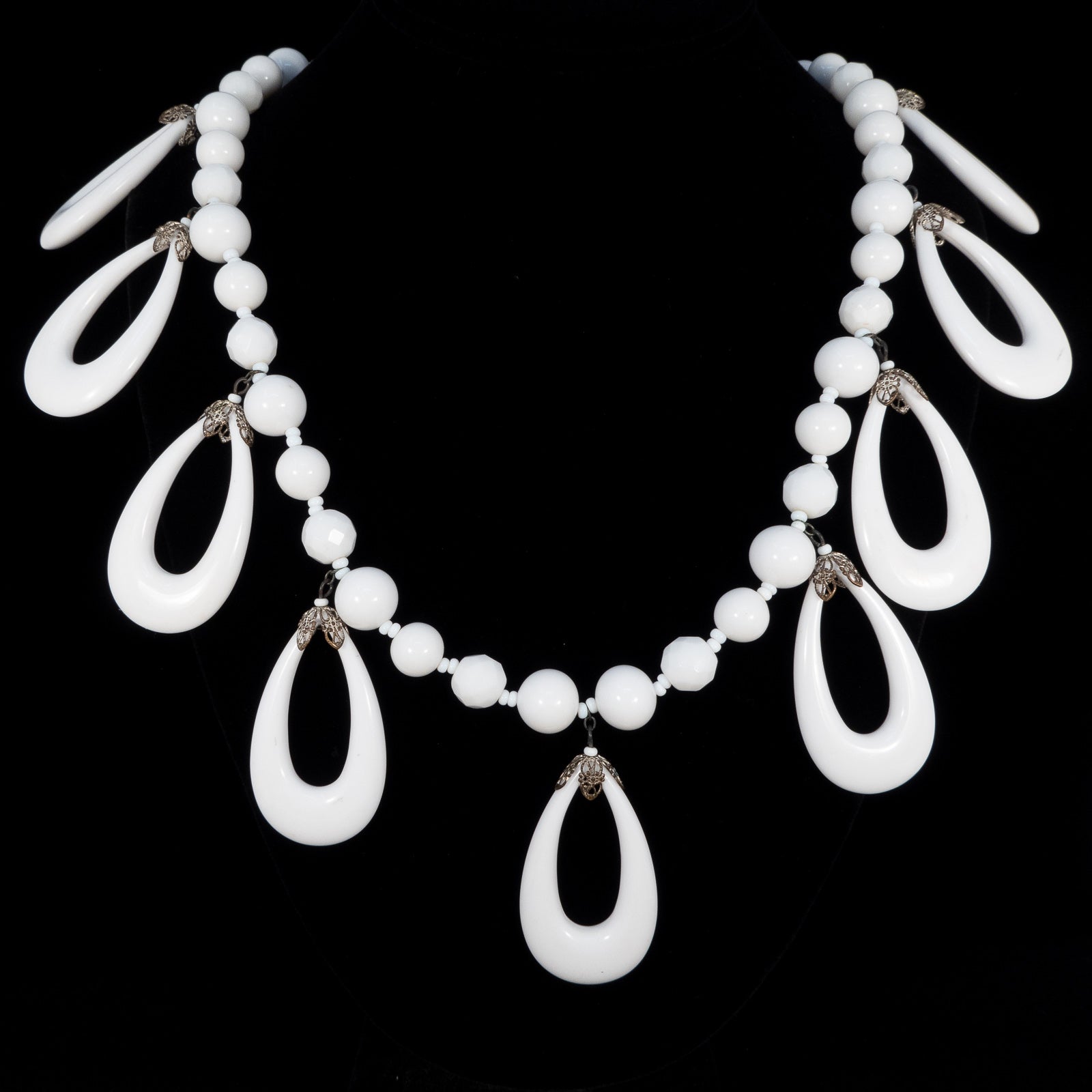 Miriam Haskell White Drop Necklace – Rhinestone Rosie