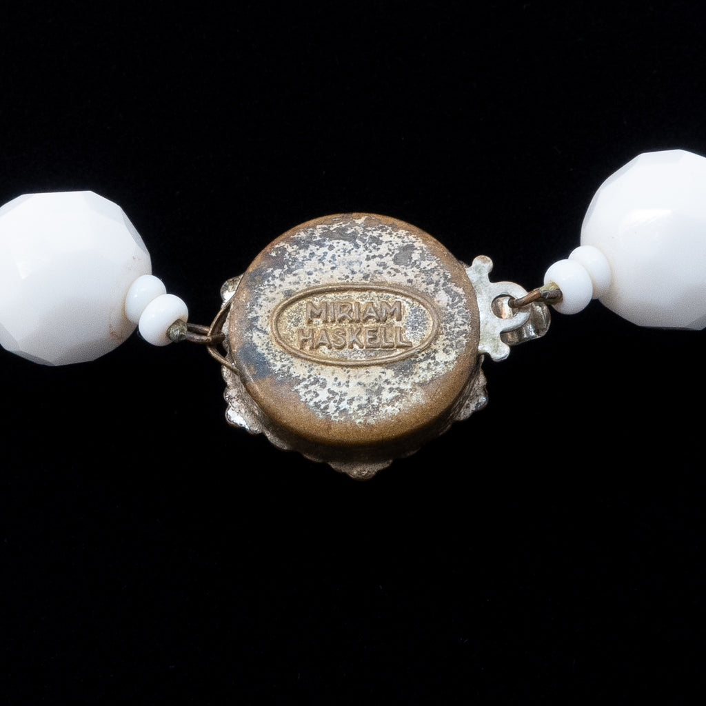 Miriam Haskell White Drop Necklace – Rhinestone Rosie