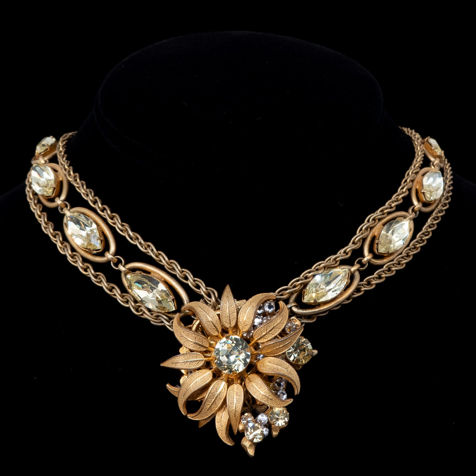 Yellow rhinestone necklace cheap