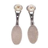 Moonstone and Black Druzy Earrings vintage - Rhinestone Rosie
