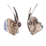 Opal Sterling Swoop Earrings vintage - Rhinestone Rosie