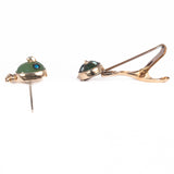 Jade and Opal Owls Tie Tac and Tie Bar Clip Set "GR" vintage - Rhinestone Rosie