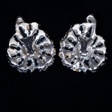 Topaz Rhinestone Leaf Earrings vintage - Rhinestone Rosie