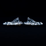 Topaz Rhinestone Leaf Earrings vintage - Rhinestone Rosie