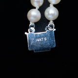 Pearl Two Strand Graduated Necklace 14kt vintage - Rhinestone Rosie