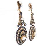 Austro Hungarian Pearl Dangle Earrings vintage - Rhinestone Rosie