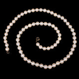 Pearl Necklace Round 5mm 14kt vintage - Rhinestone Rosie