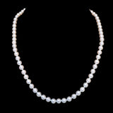 Pearl Necklace Round 5mm 14kt vintage - Rhinestone Rosie